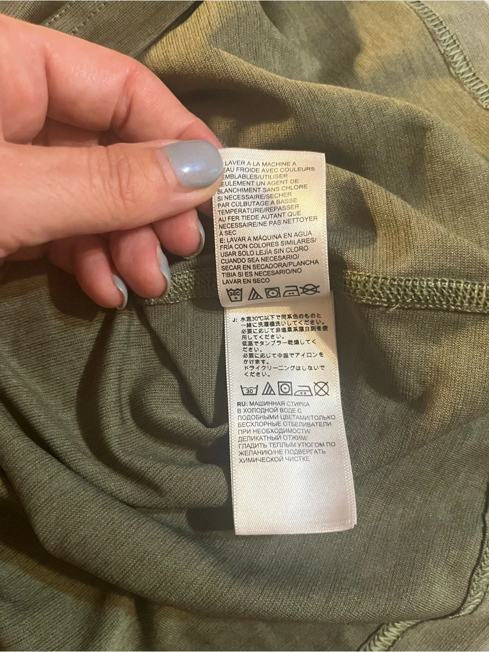 The North Face Flashdry V Neck Short Sleeve Olive Green Women’s Shirt Size M - Picture 7 of 9
